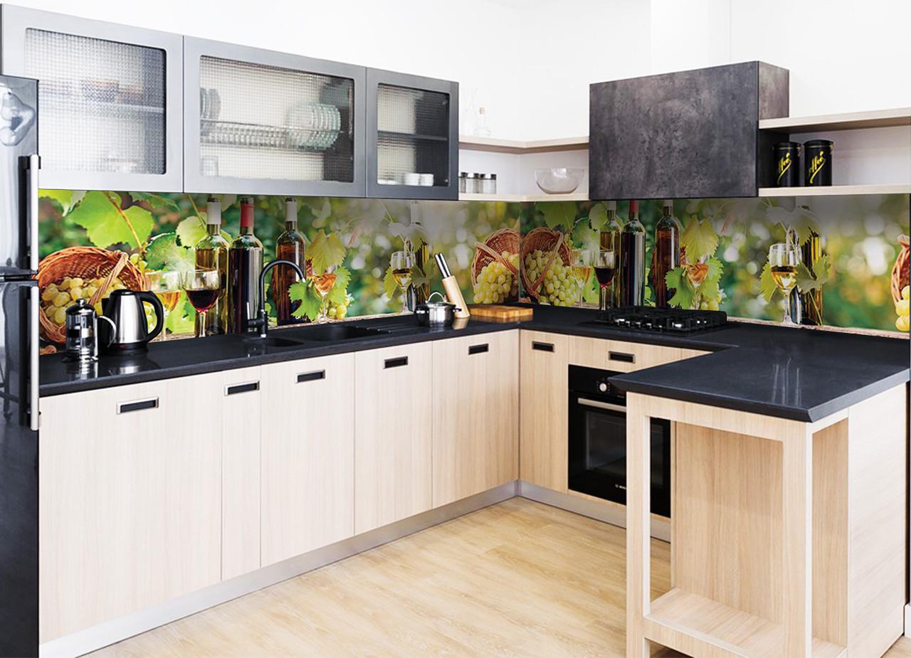 Кухонный фартук Вино c самоклеющейся виниловой пленки 65х250 см Зеленый Кухонный фартук Вино c самоклеющейся виниловой пленки 65х250 см Зеленый