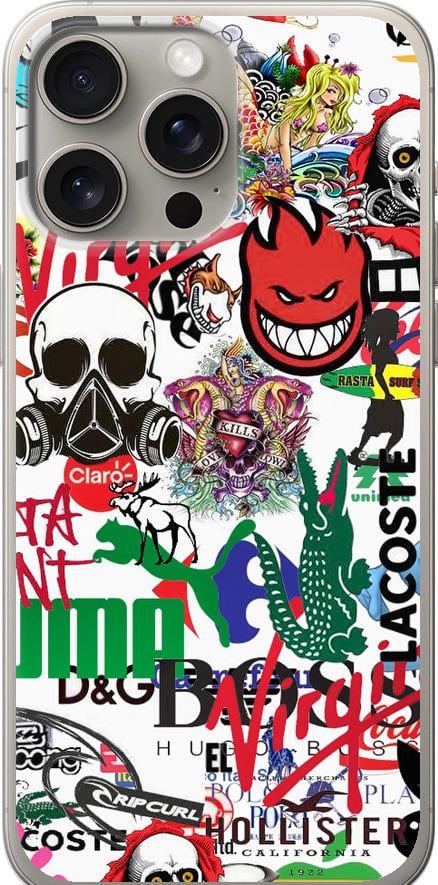 Чохол на iPhone 15 Pro Max Many different logos (4022u-3098-42517)