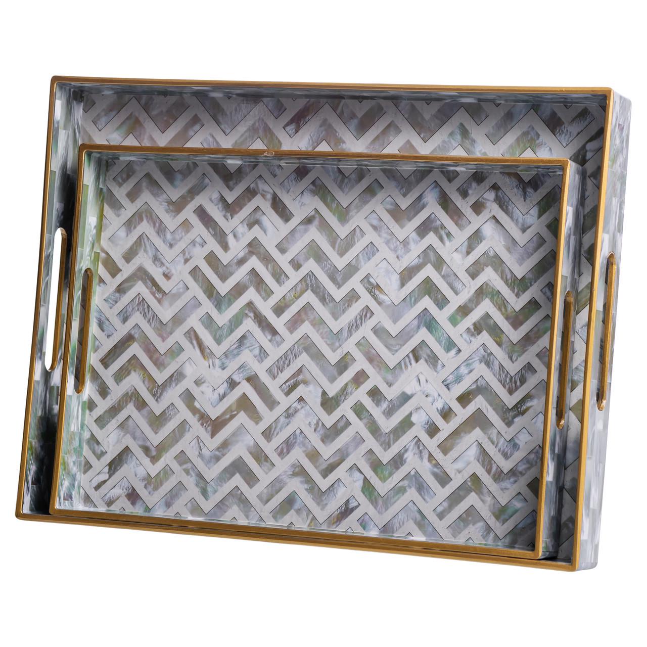 Набір прямокутних підносів для подачі їжі 2 шт. 40х30х4 см (HP-HK-16) - фото 5 Набір прямокутних підносів для подачі їжі 2 шт. 40х30х4 см (HP-HK-16) - фото 5