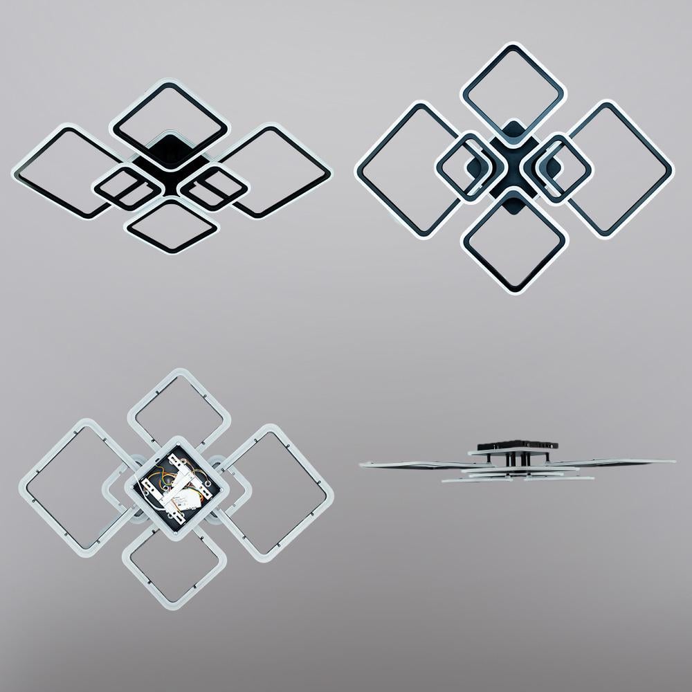 Люстра смарт світлодіодна ESLLSE OVAL RGB 7S 120 Вт керована з підсвіткою RGB 960x750x110 мм Чорний (10483) - фото 4