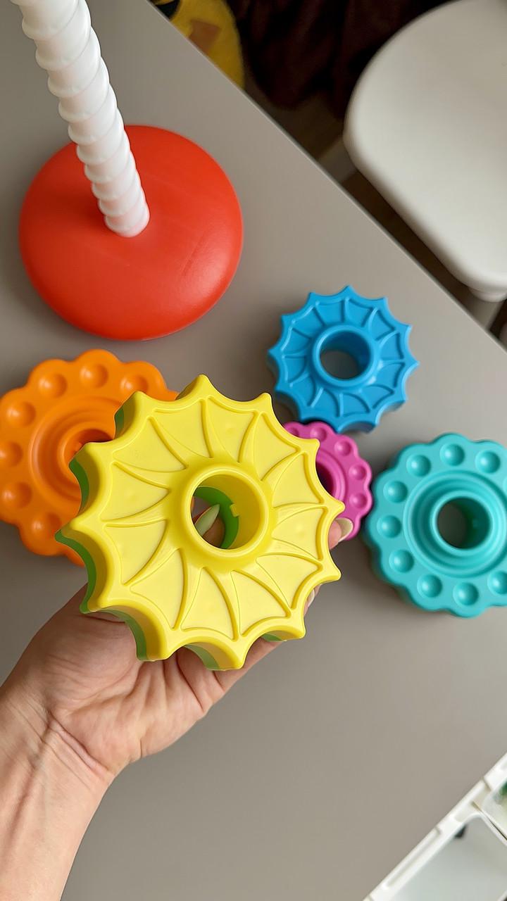 Сортер-пірамідка Веселий Гіроскутер із зубчастими дисками (128) - фото 6