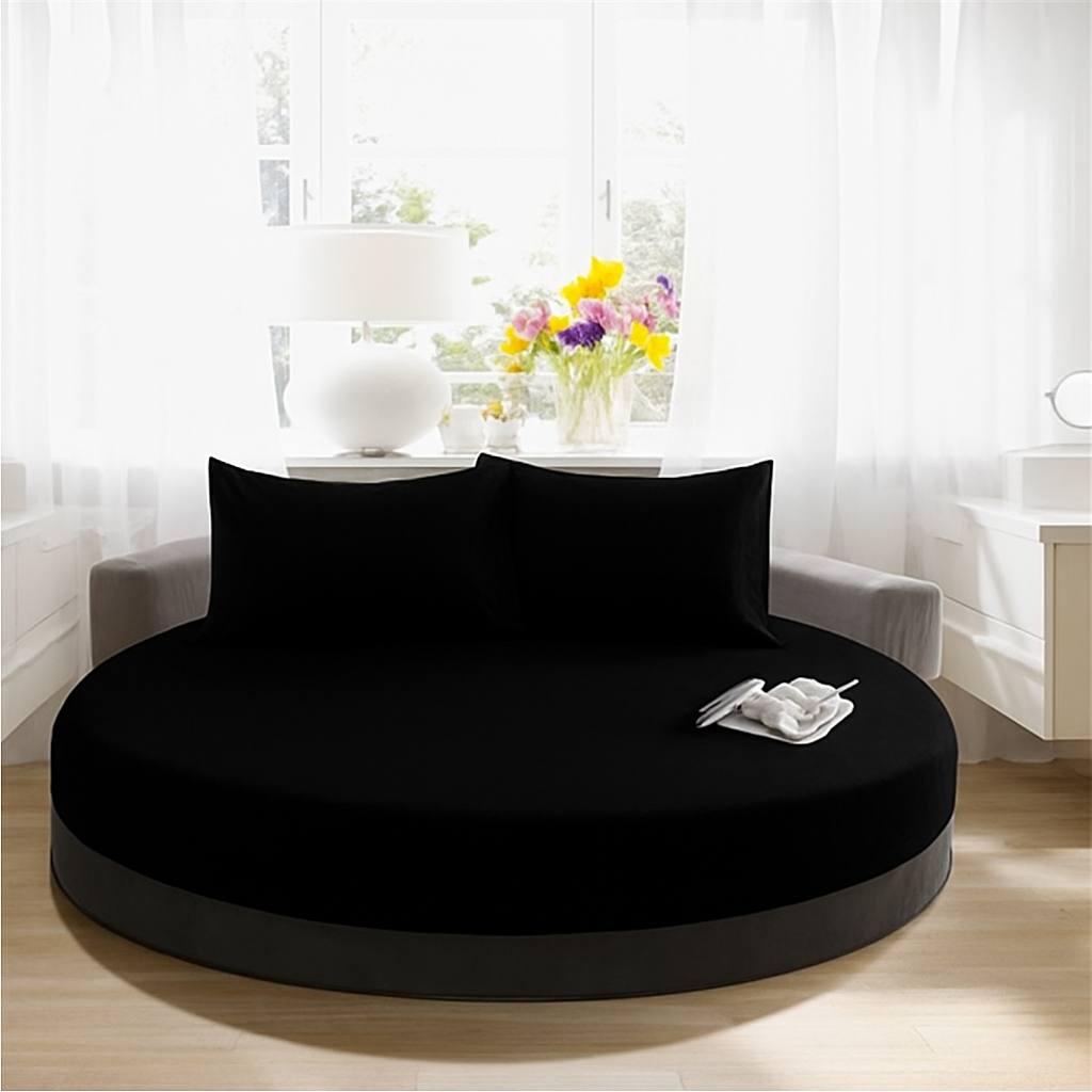 Простирадло на резинці кругле Текстилія бязь d 240 см Чорний (02011026) - фото 1 Простирадло на резинці кругле Текстилія бязь d 240 см Чорний (02011026) - фото 1