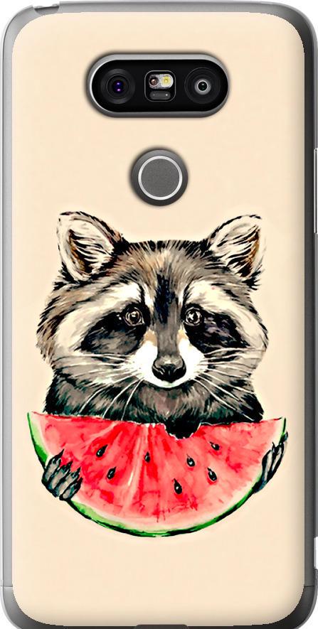Чехол на LG G5 H860 Енотик с арбузом (4605u-348-42517)
