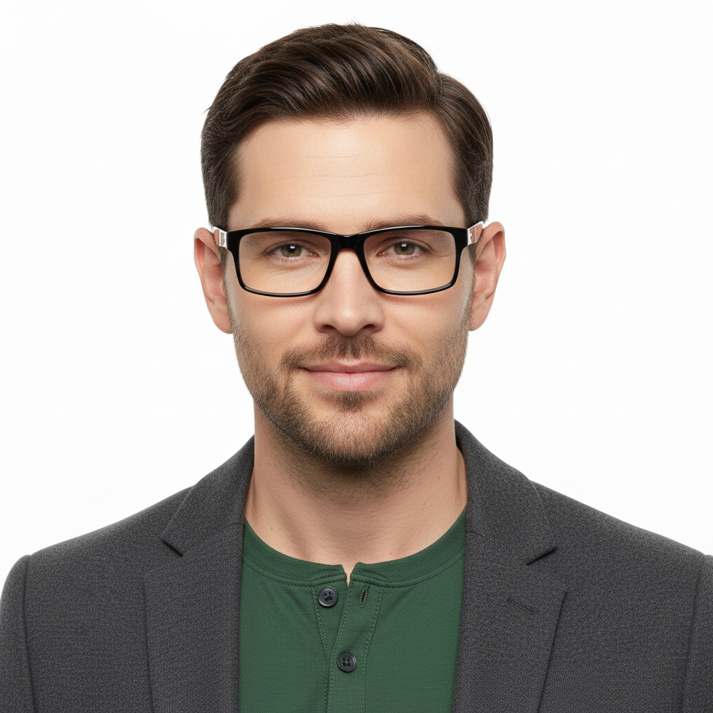 Очки мужские для зрения в пластиковой оправе плюс и минус -4.0 Черный (012)