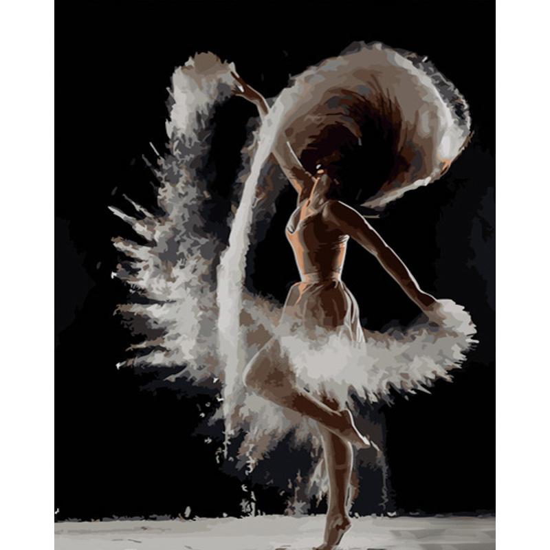 Картина по номерам Strateg Премиум Белый в танце 40x50 см (GS752)