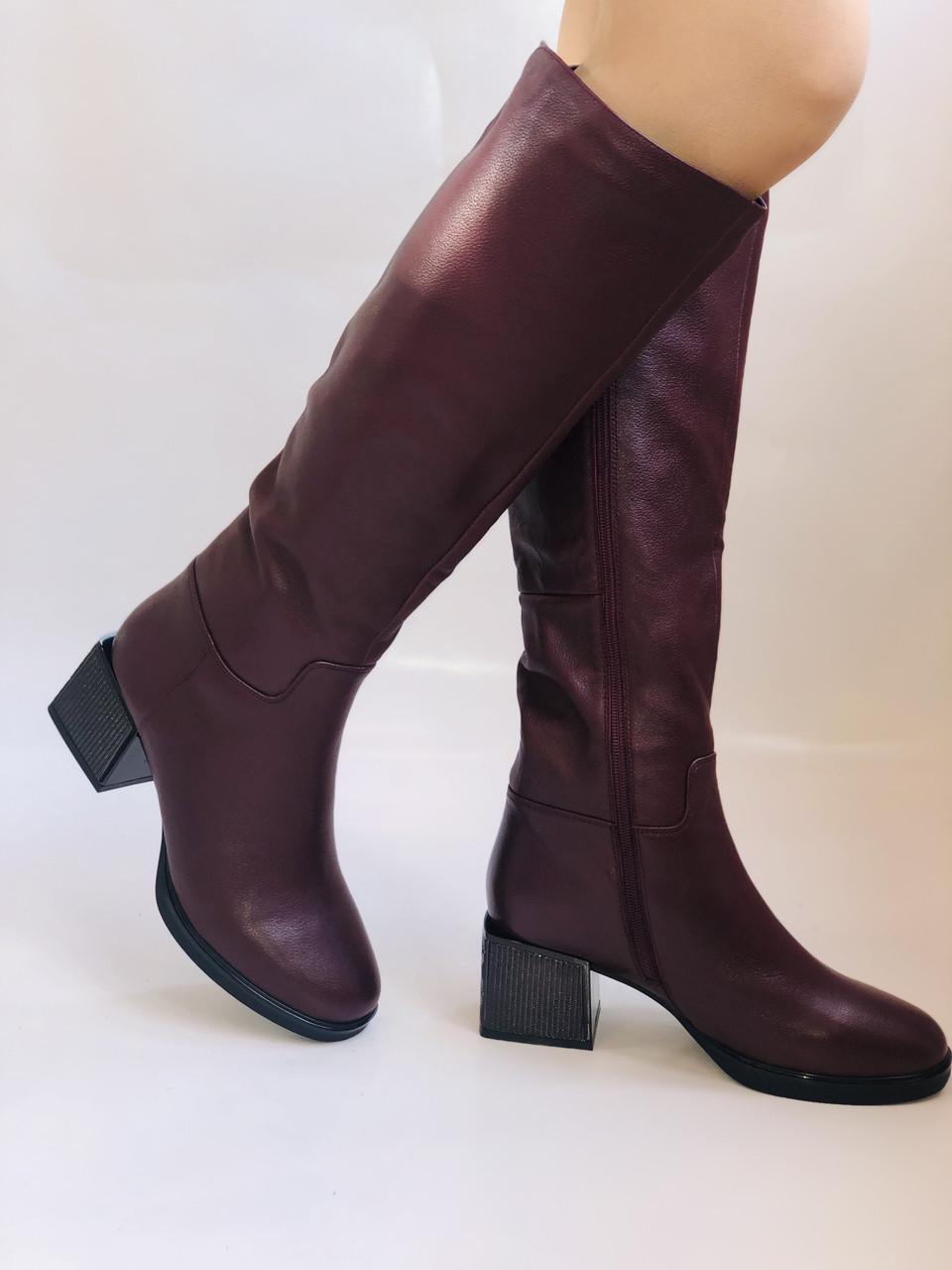 Сапоги женские зимние Polann р. 38 24,5 см Бордовый (2276)