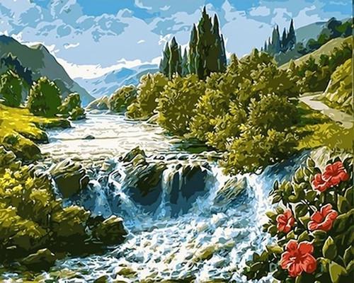 Алмазная мозаика ColorArt Красивий водопад 40х50 см (SP081)