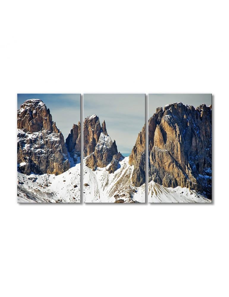 Картина модульная Селла перевал в Италии 3 модуля 50x75 см