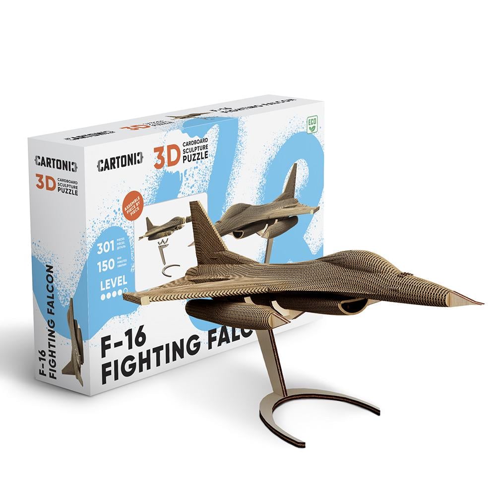 Пазл картонный 3D Cartonic Самолет F16 301 деталь (2519822081)