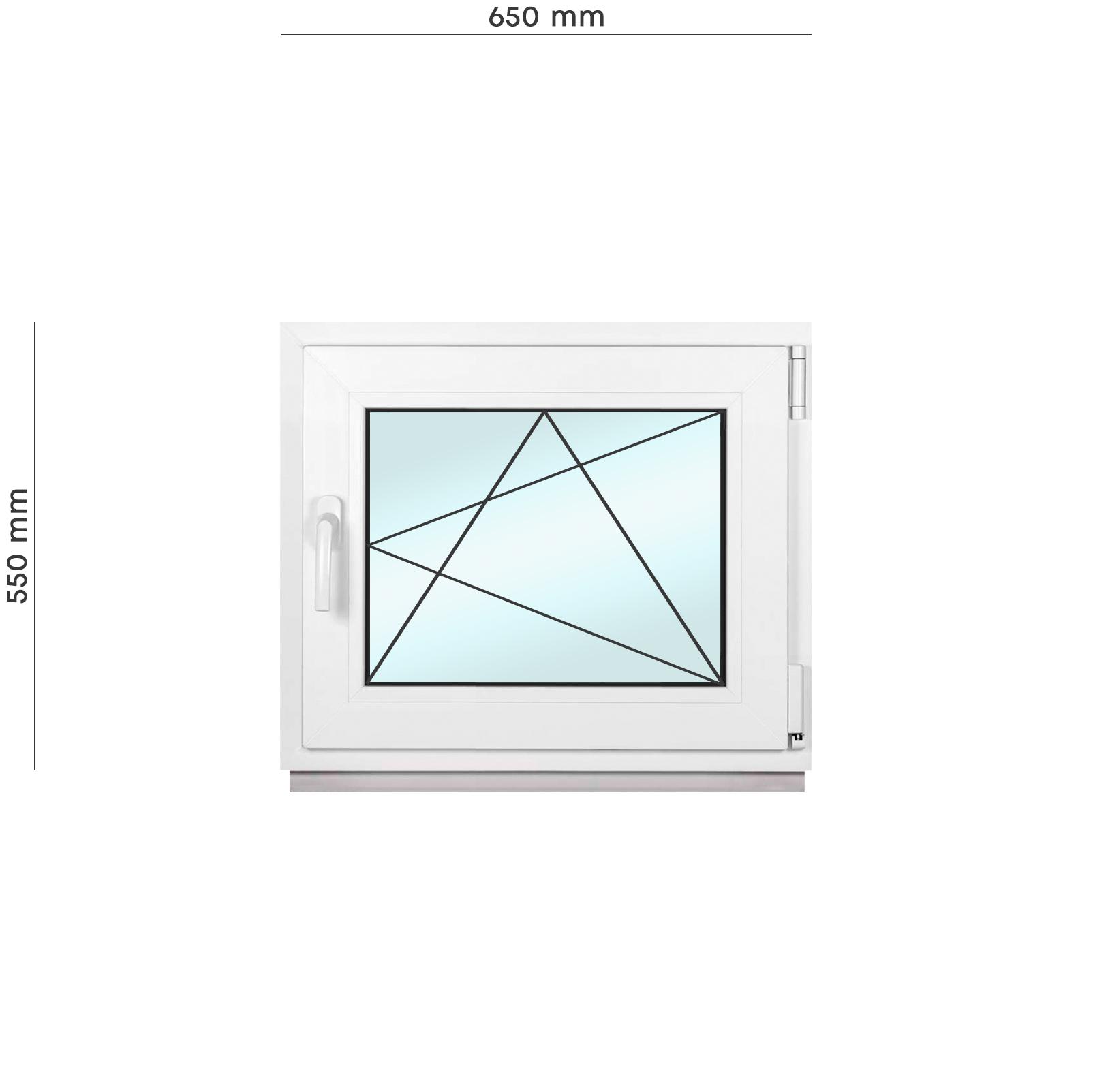Окно металлопластиковое Framex поворотно-откидное с правым открытием 550х650 мм Белый - фото 2