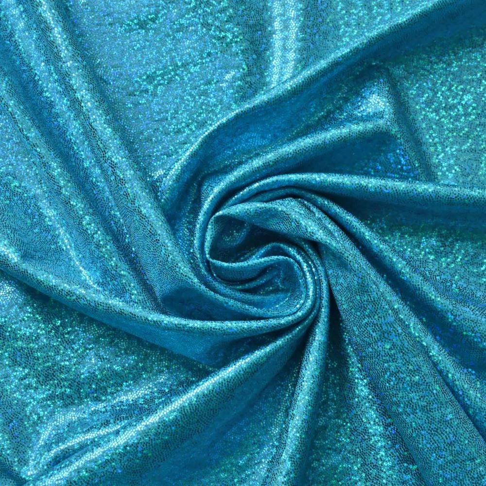Тканина трикотаж Лазер голограмма дрібна Темно-блакитний (2245528962)