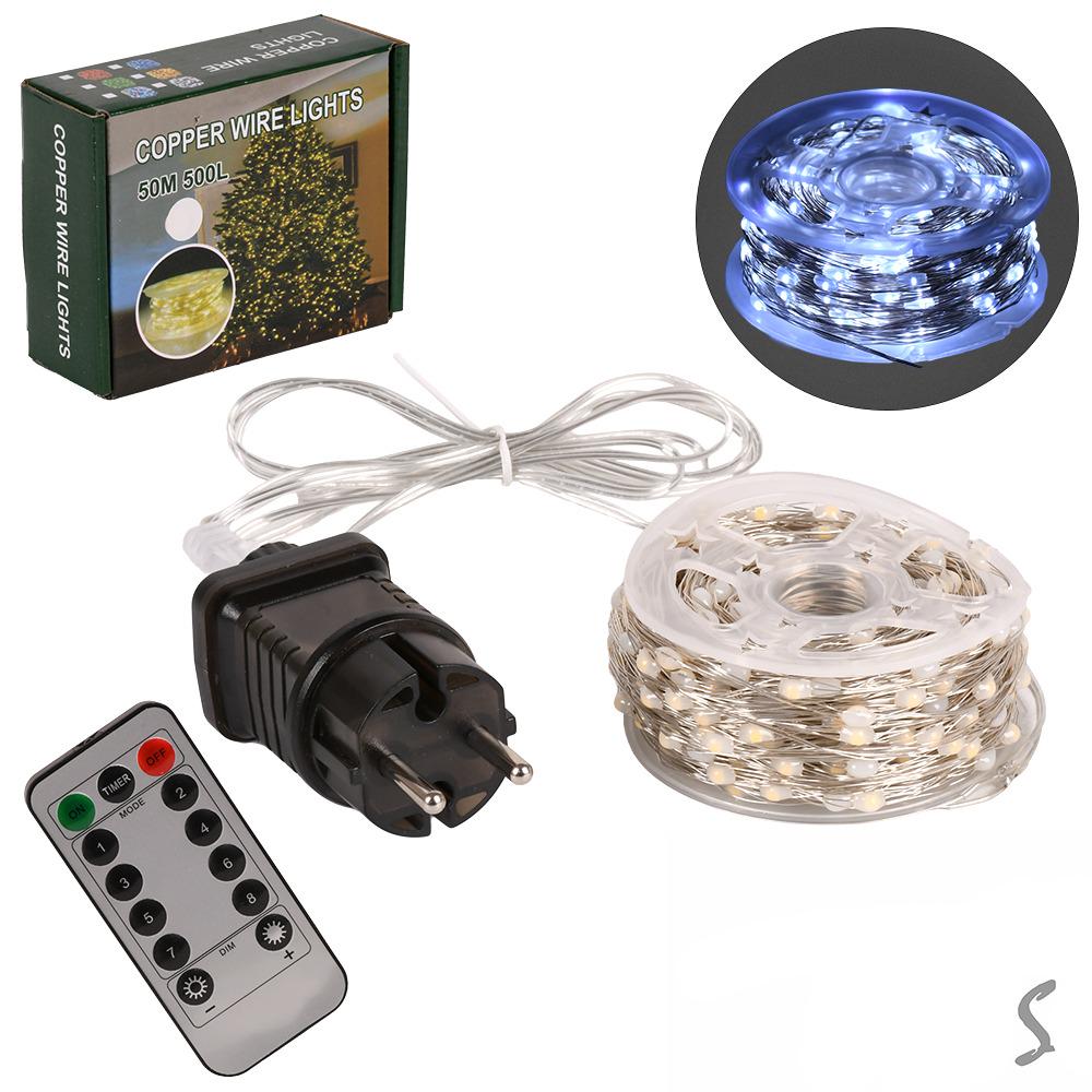 Гирлянда светодиодная Роса белая проволока с пультом 50 м 500 Led Белый (R33985-3) - фото 7 Гирлянда светодиодная Роса белая проволока с пультом 50 м 500 Led Белый (R33985-3) - фото 7