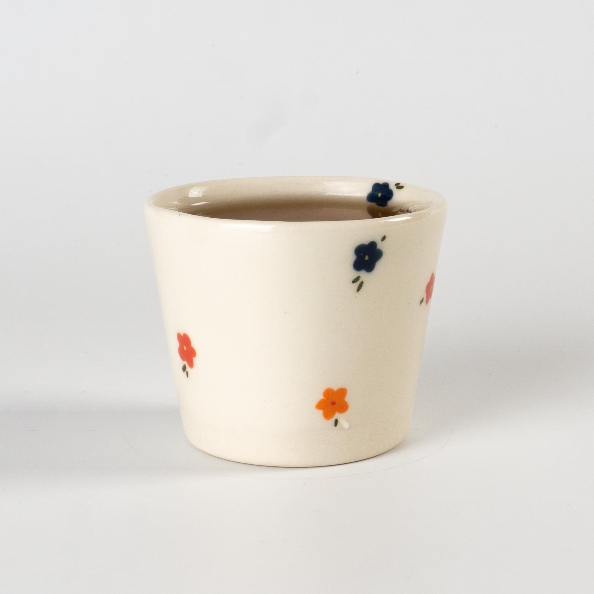 Стаканчик керамический с цветами ручная работа полуфарфор 200 мл (PRS-GL-IMG-ONE-I-FLWR) - фото 2