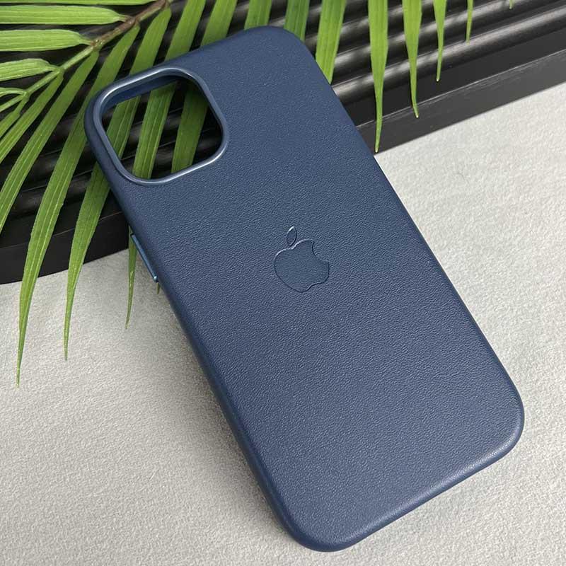 Протиударний Чохол для Apple iPhone 15 (6.1") Epik Leather Case (AAA) with MagSafe and Animation Blue - фото 3