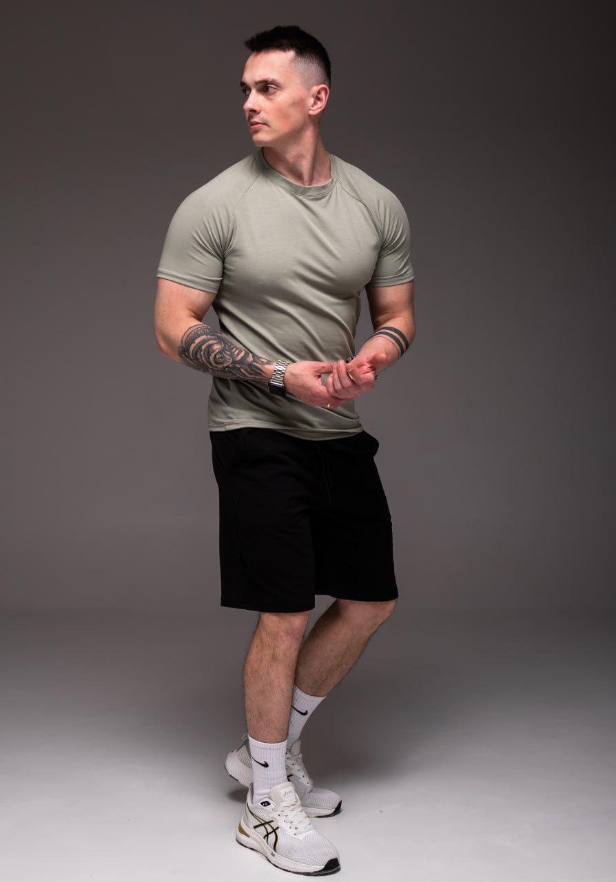 Прогулочный костюм мужской летний футболка/шорты M Хаки/Черный (2382/3/2) - фото 4 Прогулочный костюм мужской летний футболка/шорты M Хаки/Черный (2382/3/2) - фото 4