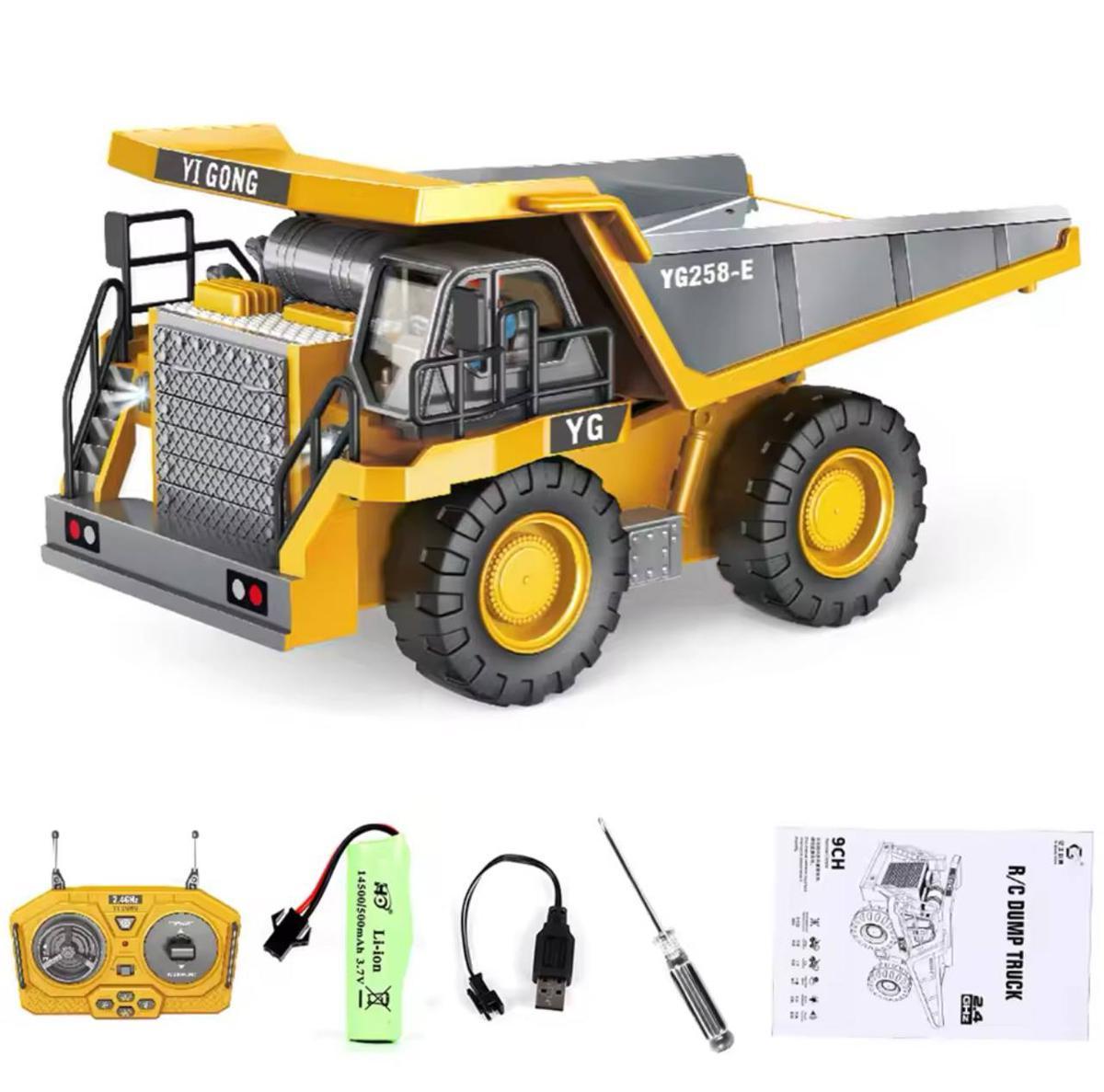 Самоскид на радіокеруванні YIGONG з звуком та світлом вантажопідйомність до 3 кг (qem-ezn-yja) - фото 2 Самоскид на радіокеруванні YIGONG з звуком та світлом вантажопідйомність до 3 кг (qem-ezn-yja) - фото 2