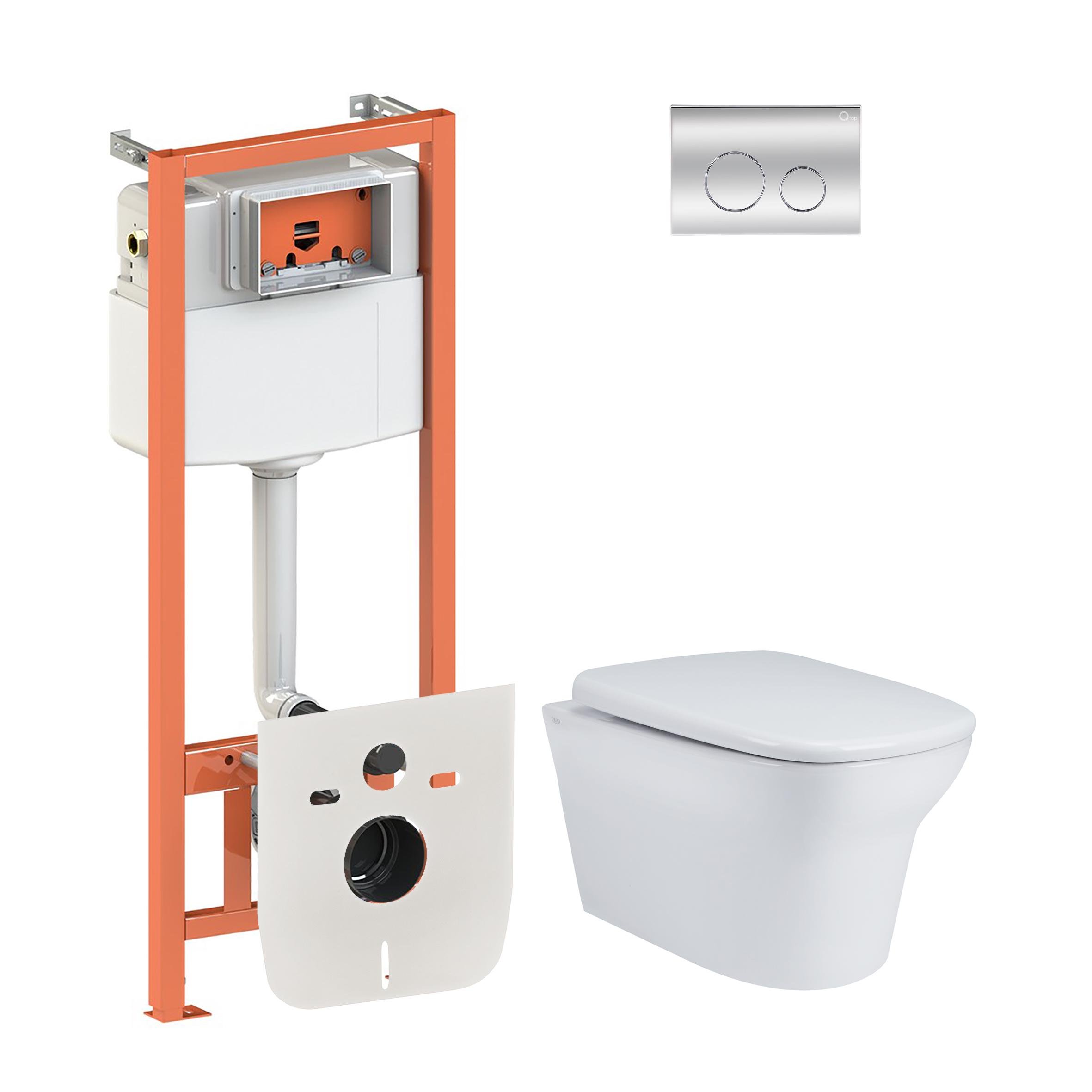 Комплект інсталяції Q-tap Nest/Gemini QT25332614EW0133M425M11112CRM з унітазом кнопка Хром (124694)