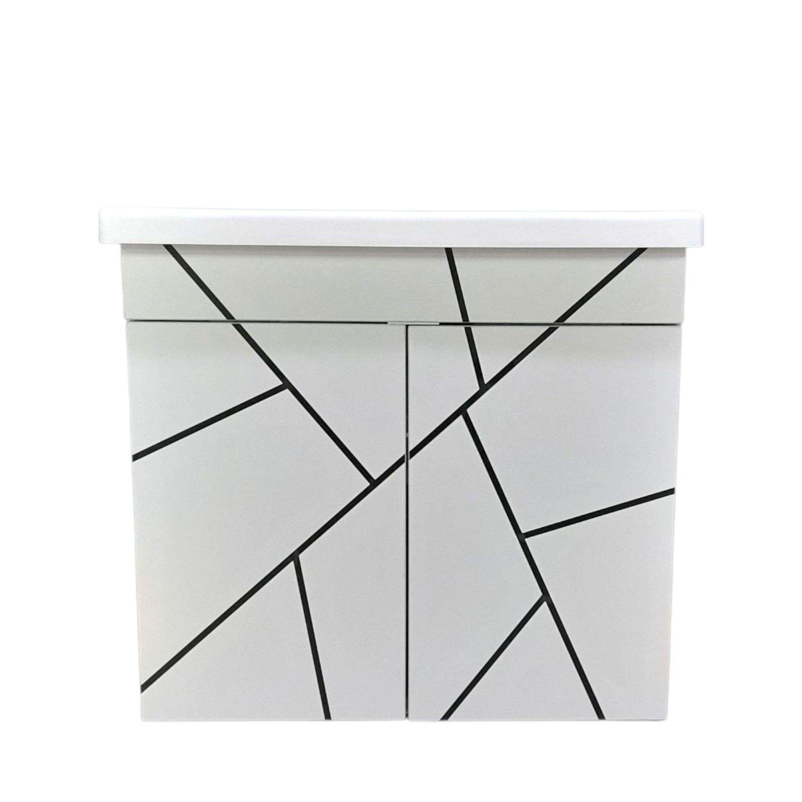 Тумба для ванной комнаты подвесная пластиковая Chaos black push 70 см (2456) - фото 2 Тумба для ванной комнаты подвесная пластиковая Chaos black push 70 см (2456) - фото 2