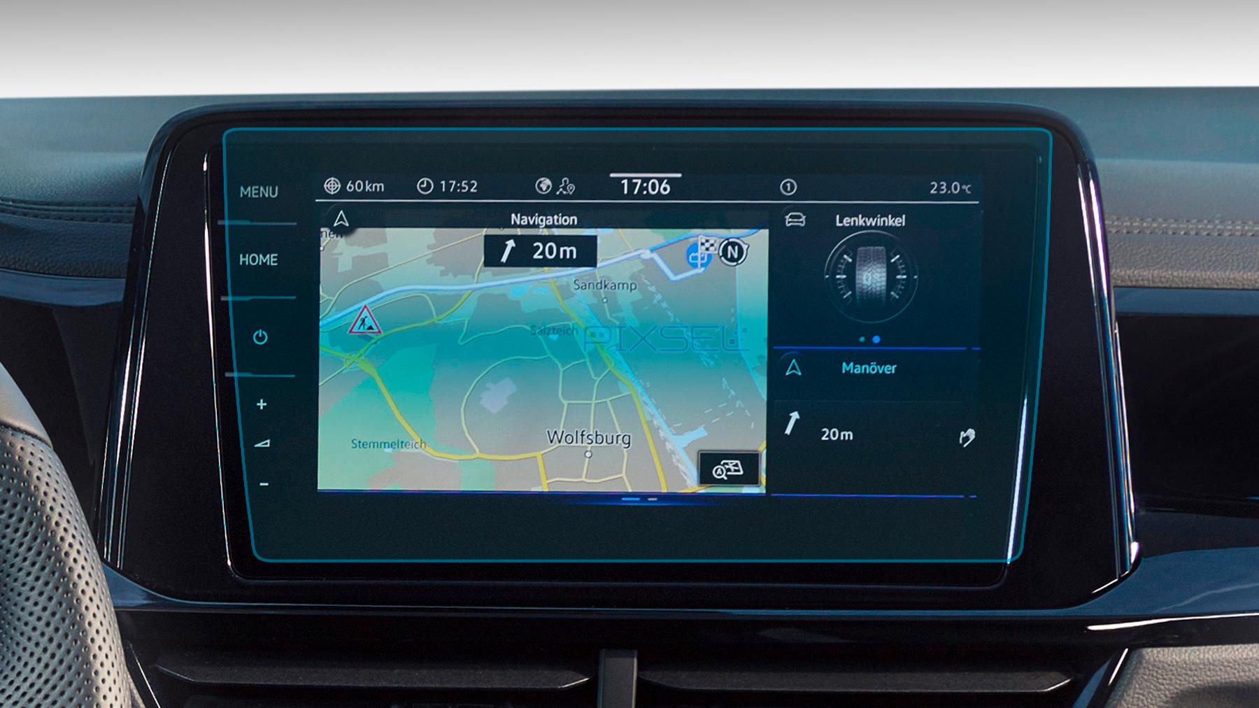 Стекло защитное Pixsel гибридный глянец на монитор Volkswagen T ROC 11,4“ 2023