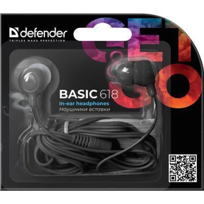 Наушники Defender Basic 618 Black (36262932) - фото 2 Наушники Defender Basic 618 Black (36262932) - фото 2