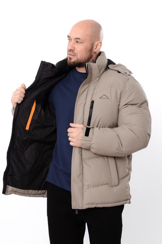 Куртка зимова чоловіча з кишенями та відстібним капюшоном Носи Своє р. 48 Бежевий (16243) - фото 5