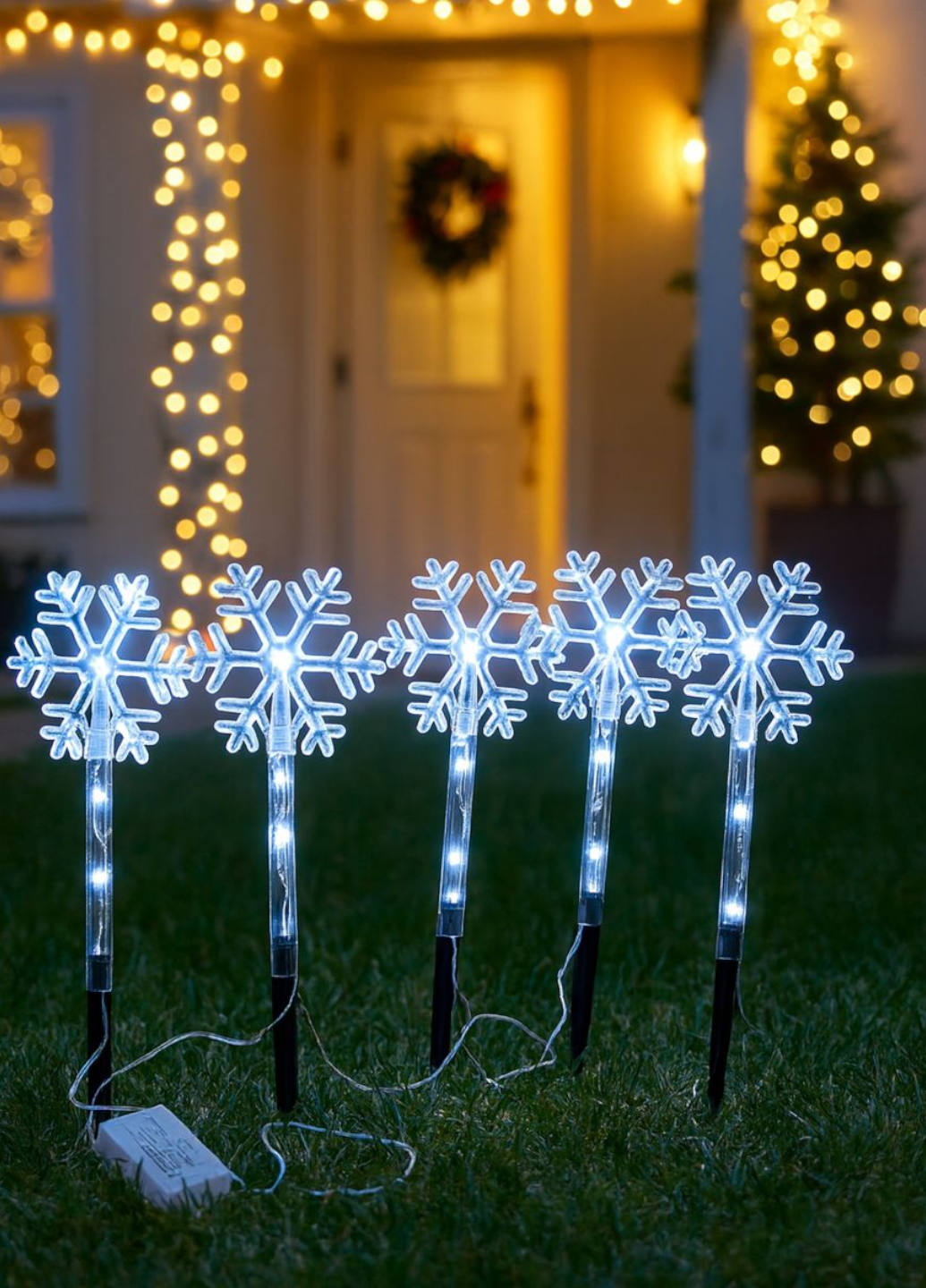 Гирлянда для сада LIVARNO Led снежинки IP44 5 шт. Белый (7897)