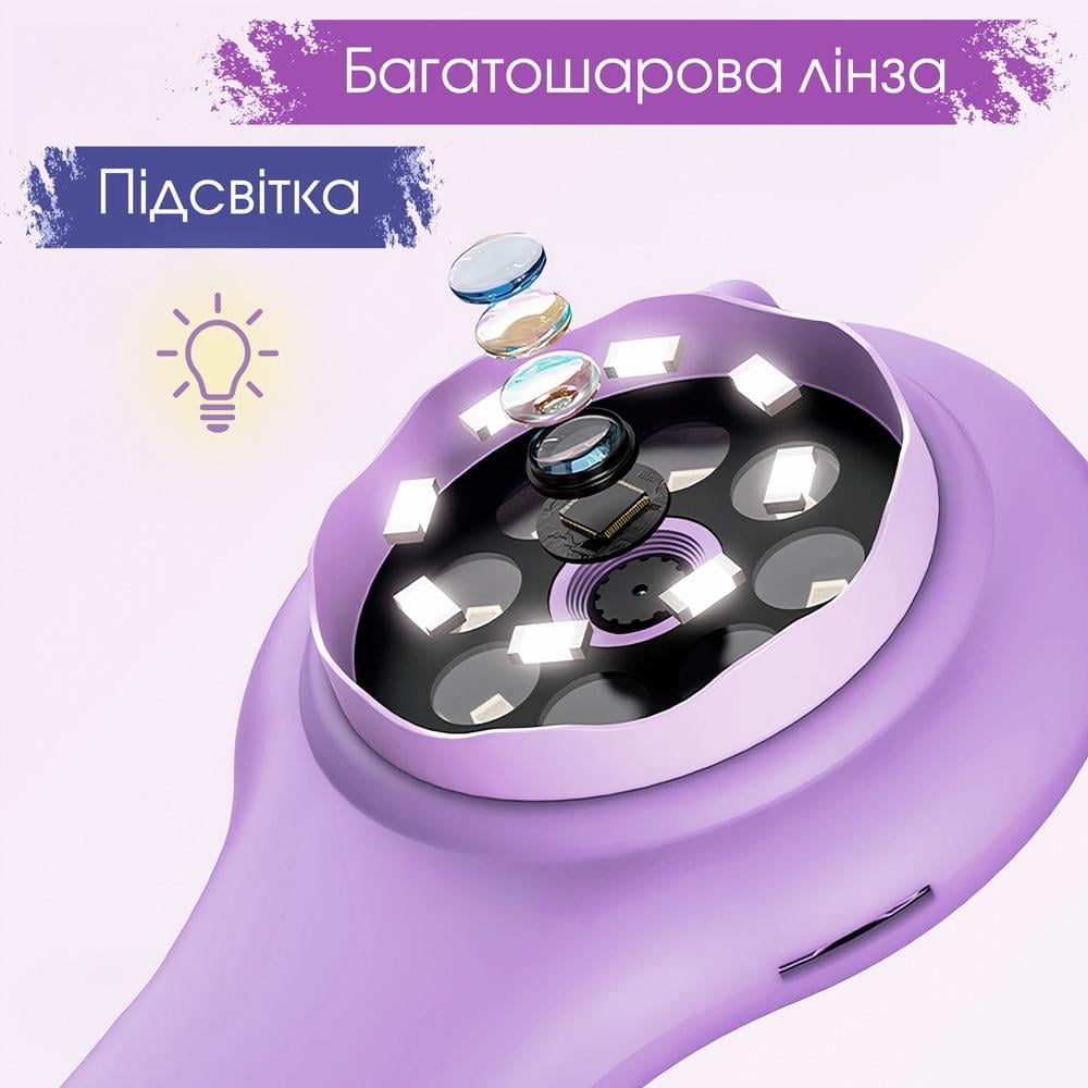 Микроскоп цифровой детский LOSSO с подсветкой и лупой Сиреневый (526611059) - фото 5