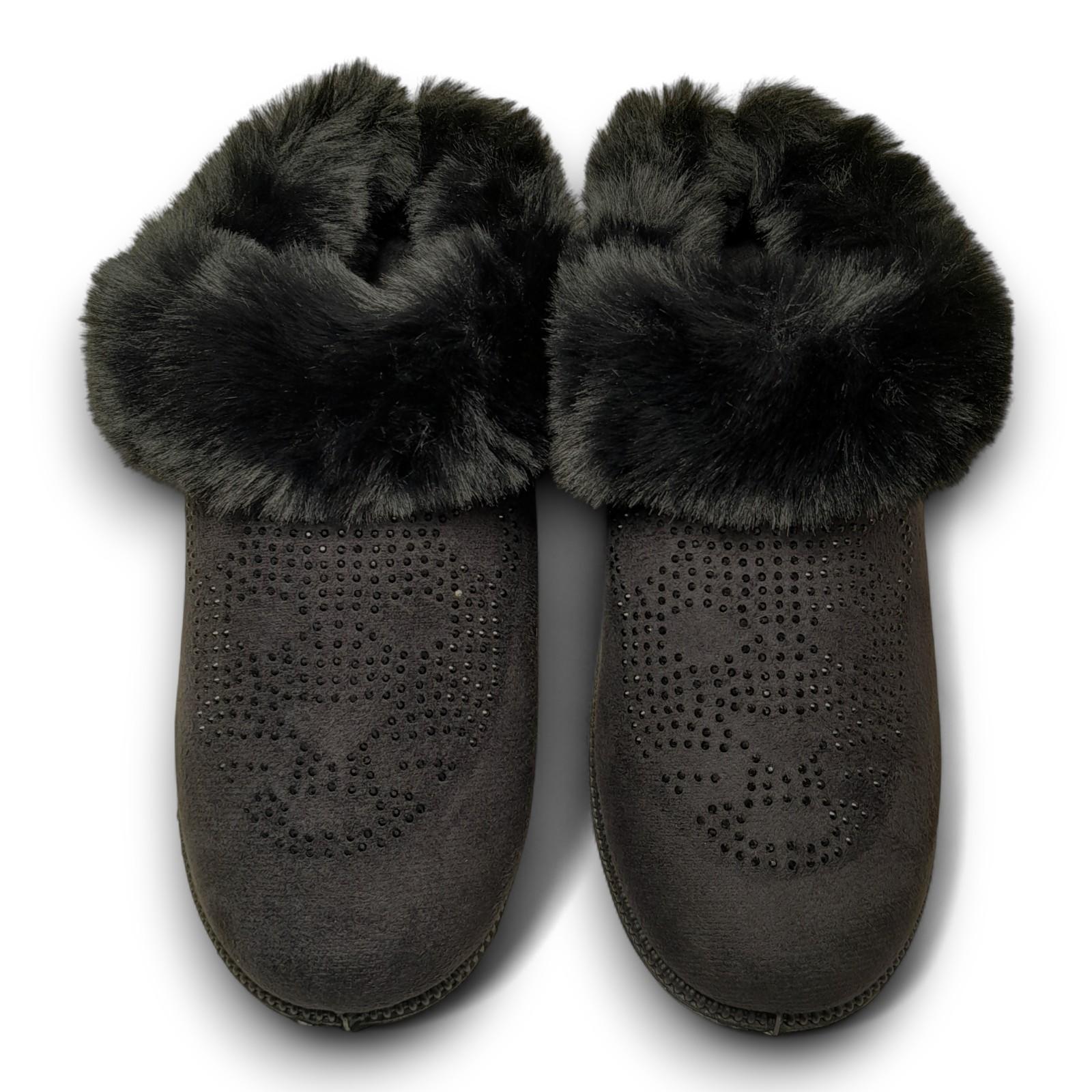 Домашние тапочки женские теплые Progress р. 38 24 см Черный (2786454604) - фото 6