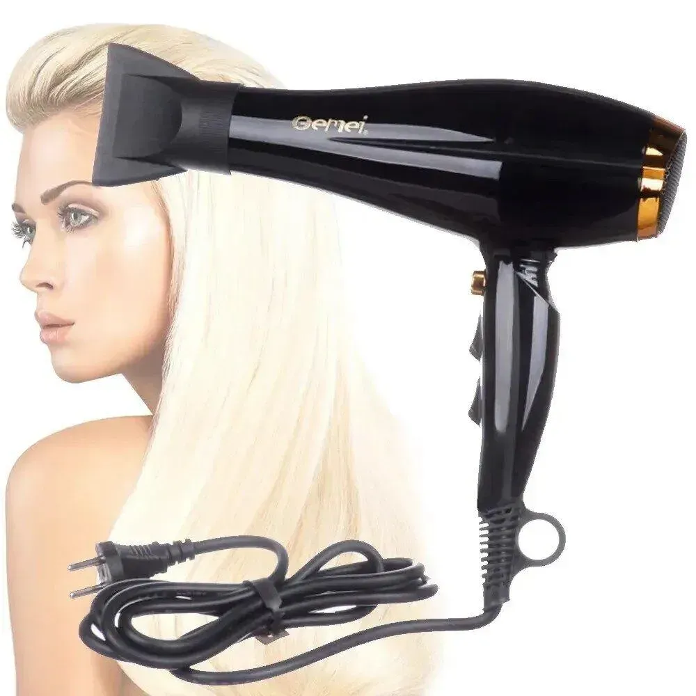 Маленький фен для укладки волос 2800Вт, с 2 насадками, Gemei GM-1780 (L) - фото 2