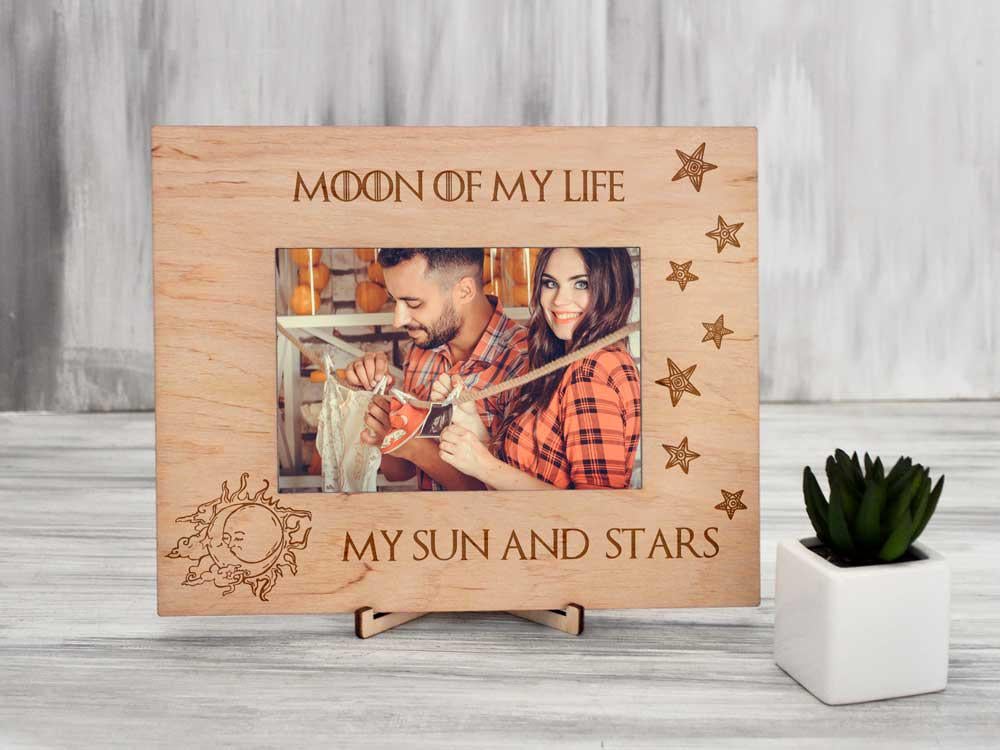 Фоторамка WoodPresentStudio Moon of my life 15х21 горизонтальная Светлое дерево
