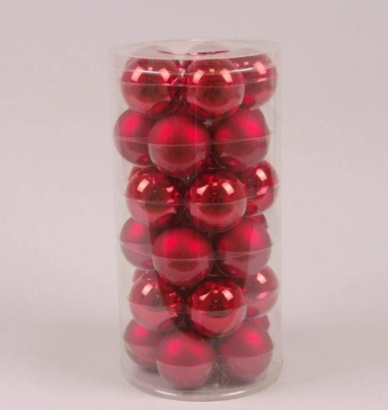 Шарики стеклянные 5,7 см 30 шт. Красный (44575)
