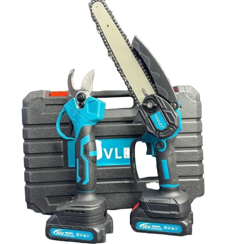 Электропила 8" 48V 2 АКБ/2 шины/2 цепи в кейсе и секатор (45771-_1930)