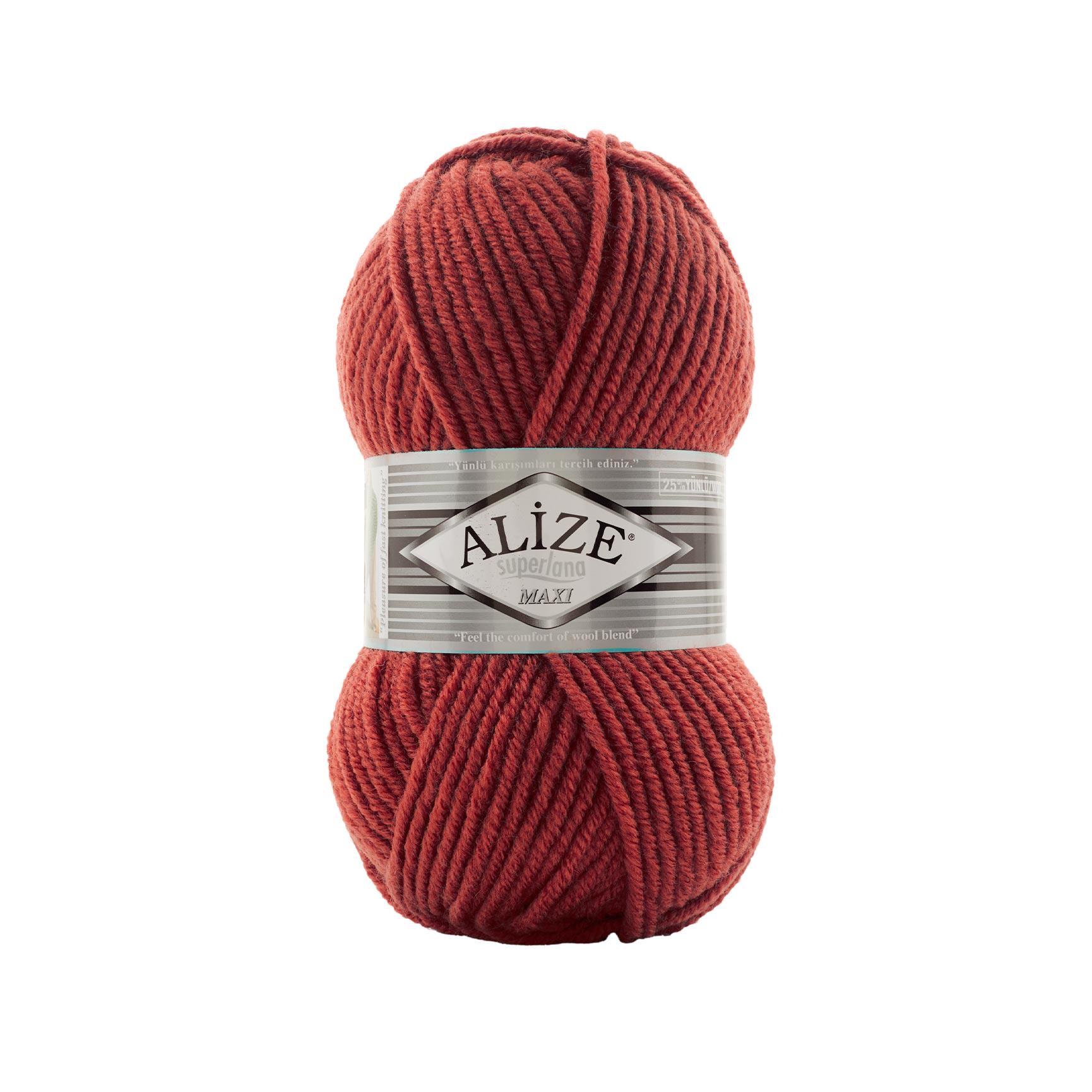 Пряжа Alize Superlana Maxi 456 кирпичный (6555)