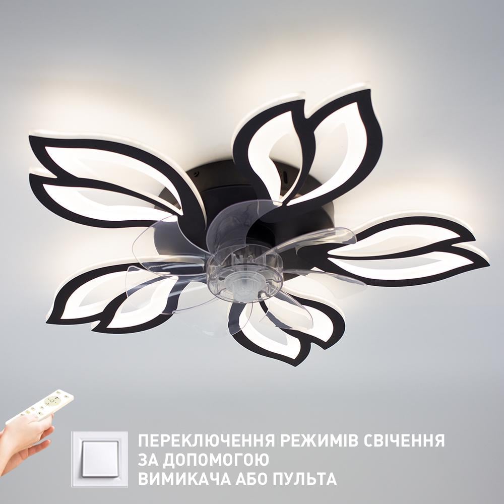 Люстра світлодіодна ESLLSE FAN ASTRA 52 Вт/19 Вт 625x125 мм Чорний (10607) - фото 10 Люстра світлодіодна ESLLSE FAN ASTRA 52 Вт/19 Вт 625x125 мм Чорний (10607) - фото 10