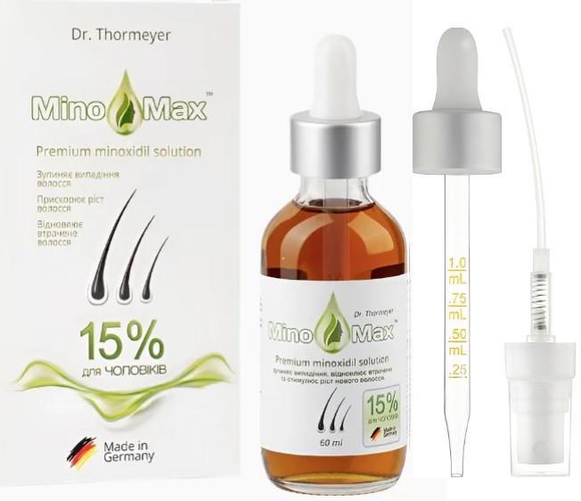 Лосьйон для росту волосся й бороди MinoMax проти випадання для чоловіків 15% 60 мл (2679143276)