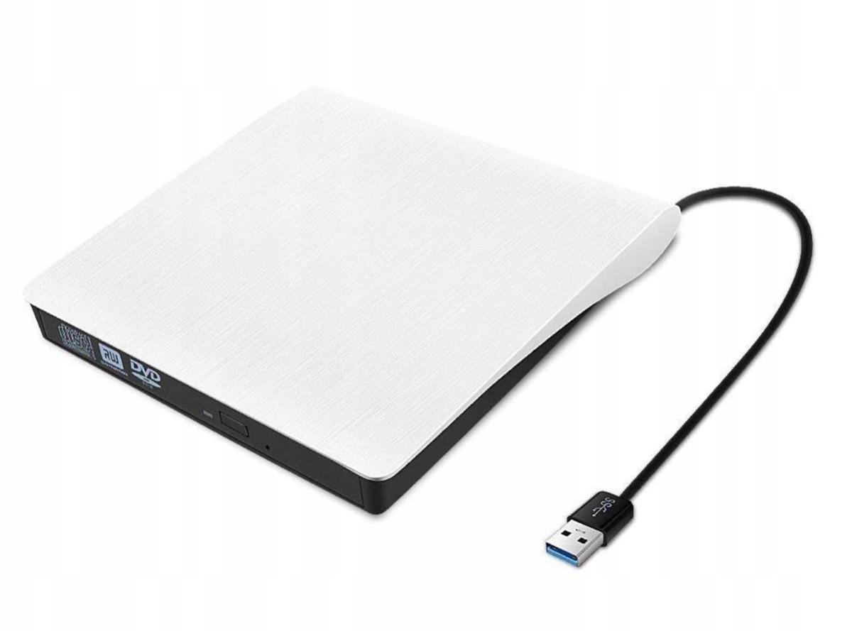 Оптичний привід зовнішній Grand-X DVD±RW портативний дисковод USB 3.0 White (2379788225)