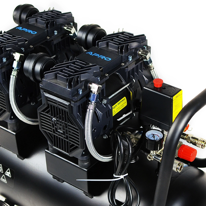 Компрессор четыркехцилиндровый Apro безмасляный OFE-50 2х1,5 кВт 475 л/мин 8 бар 50 л 2 крана (850173) - фото 4 Компрессор четыркехцилиндровый Apro безмасляный OFE-50 2х1,5 кВт 475 л/мин 8 бар 50 л 2 крана (850173) - фото 4