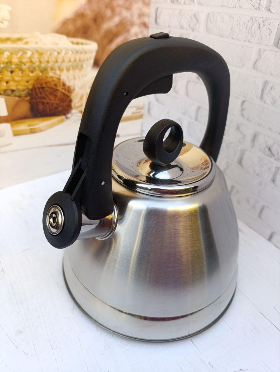 Чайник со свистком Edenberg EB-8813 из нержавеющей стали 2,5 л Стальной (EB-8813) - фото 2 Чайник со свистком Edenberg EB-8813 из нержавеющей стали 2,5 л Стальной (EB-8813) - фото 2