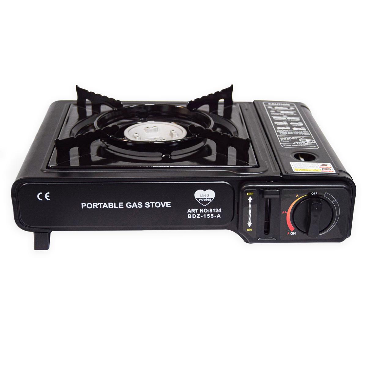 Газовая плита портативная Rotable Gas Stove BDZ-155-A 2 в 1 Черный (1009617-Black) - фото 1