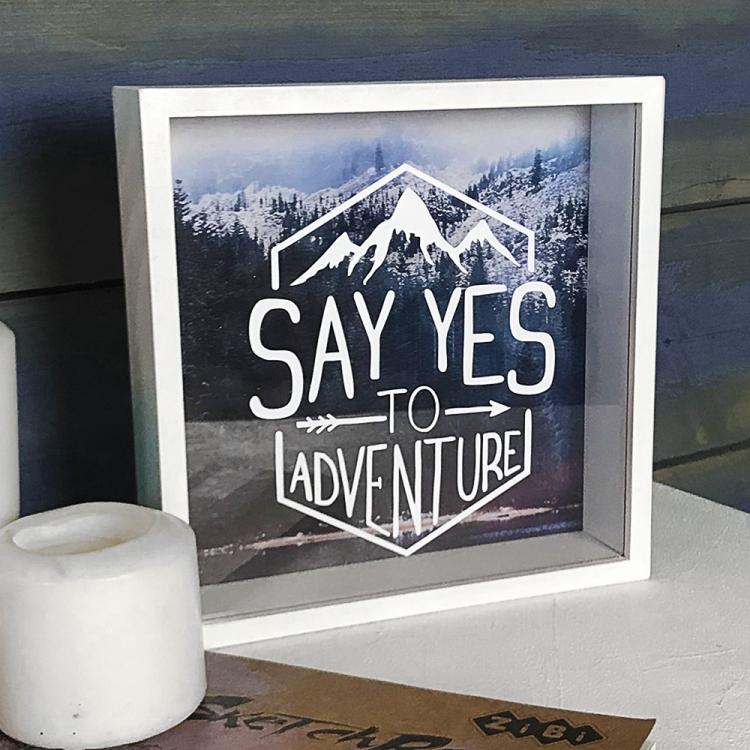 Копилка для денег Say yes to adventure деревянная Копилка для денег Say yes to adventure деревянная