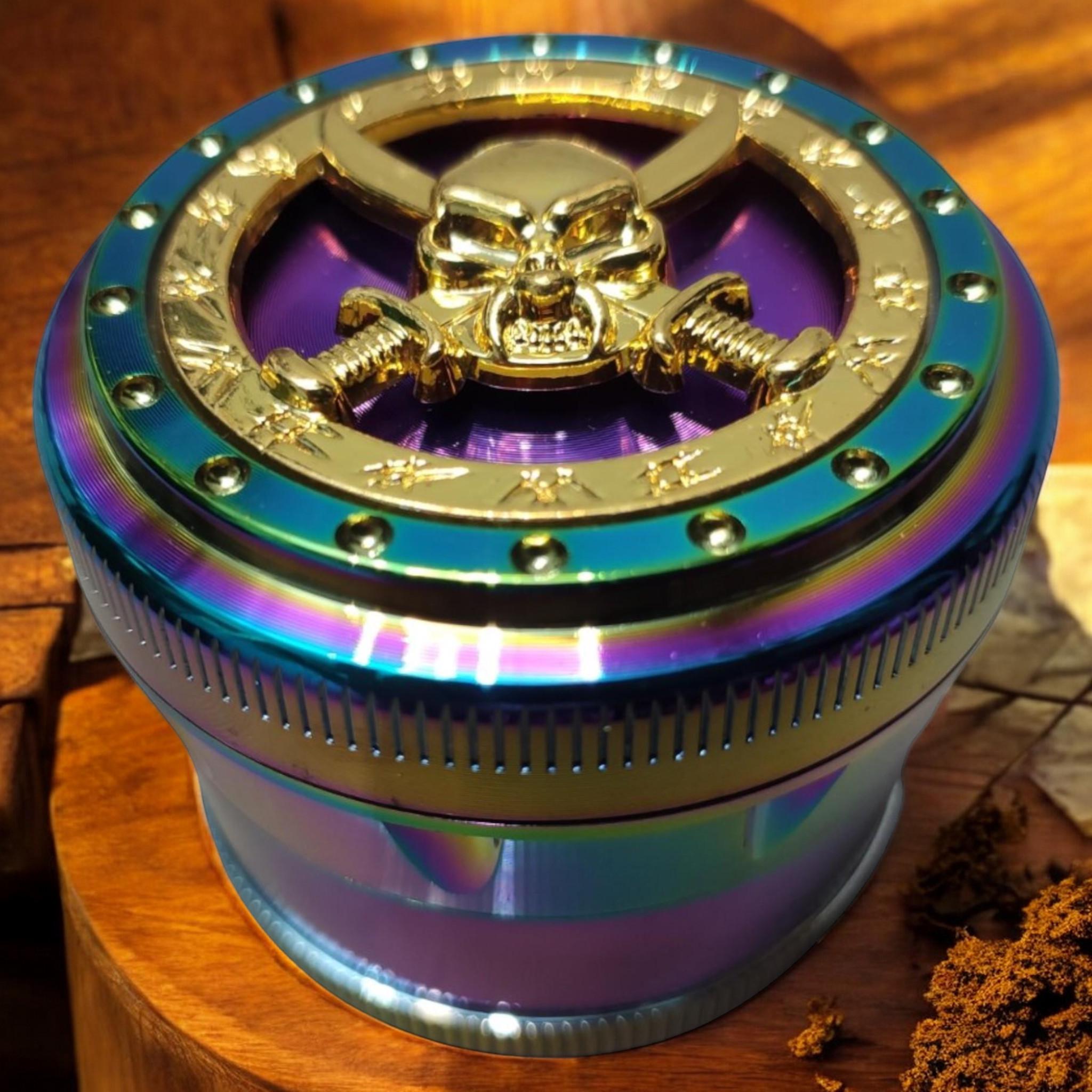 Гриндер для подрібнення тютюну Grinder Scull Colorfull Ice