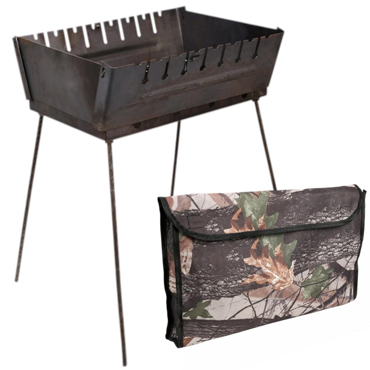 Мангал раскладной с чехлом KITUA BBQ на 8 шампуров