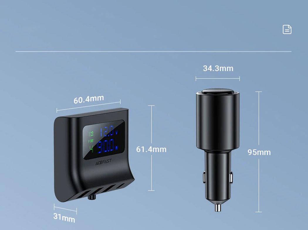 Автомобильное зарядное устройство в прикуривателе ACEFAST B8 90 W 4хUSB/Type-C Черный - фото 8