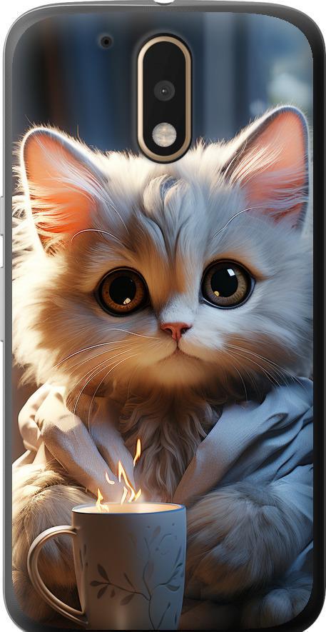 Чехол на Motorola MOTO G4 White cat (5646t-511-42517)