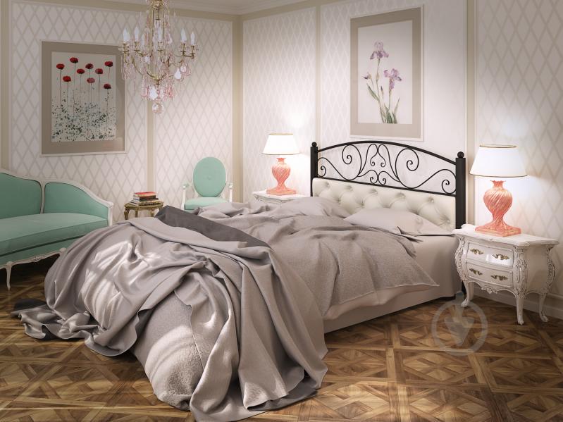 Кровать Tenero Астра 1400х1900 мм Черный + Белый (100000153)