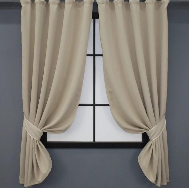 Шторы блекауты Bagema Rvs 1,3х1,7 м 2 шт. Бежевый (1240ш)