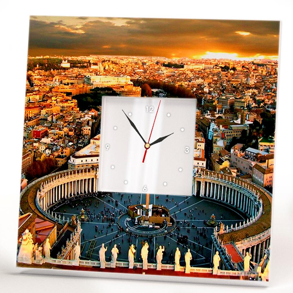 Часы с фото Площадь святого Петра. Ватикан. Христианство 260x260 мм (C03062)