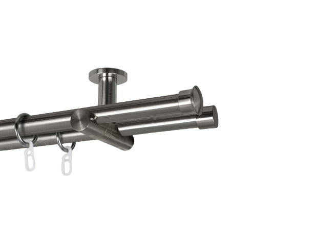 Карниз MStyle Дуо металлический двухрядный труба гладкая 19/19 мм потолочный 300 см Сталь (K030269)