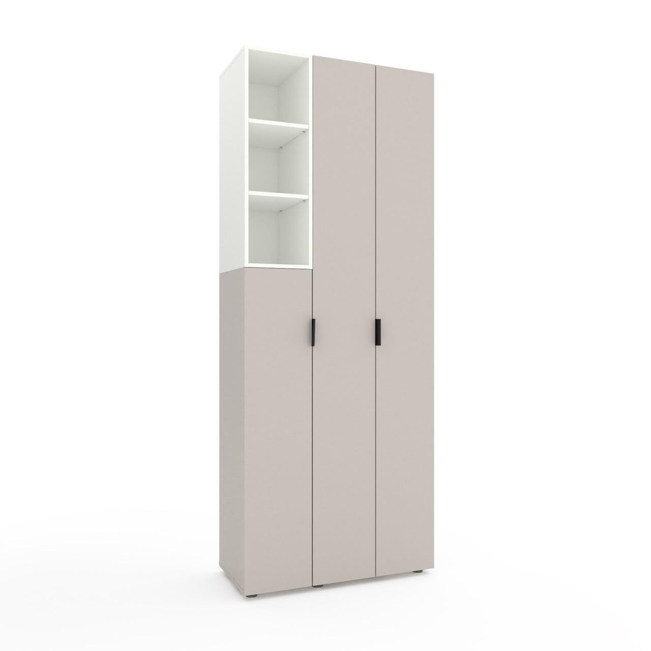 Шкаф Metkas Home A003L ЛДСП 900x420x2300 мм Кашемир/Белый Снег - фото 2 Шкаф Metkas Home A003L ЛДСП 900x420x2300 мм Кашемир/Белый Снег - фото 2