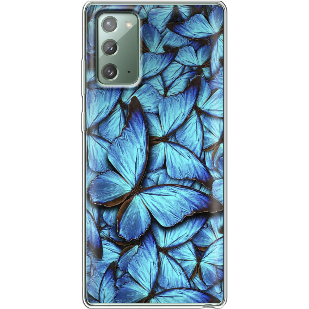 Чехол Boxface Samsung N980 Galaxy Note 20 лазурные бабочки Прозрачный силикон (40568-up1550-40568)